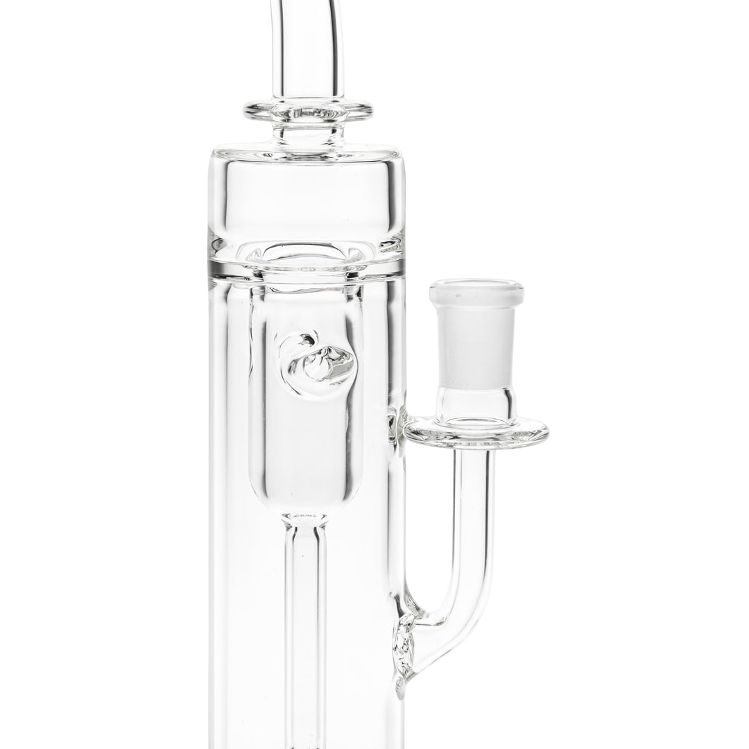 Dume Glass 10” Incycler on a white background close up angle - Up N Smoke