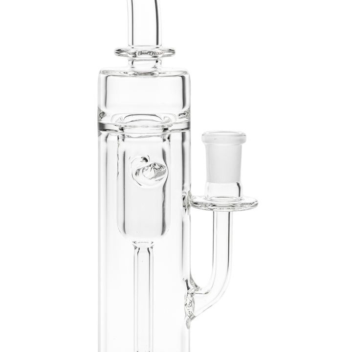 Dume Glass 10” Incycler on a white background close up angle - Up N Smoke