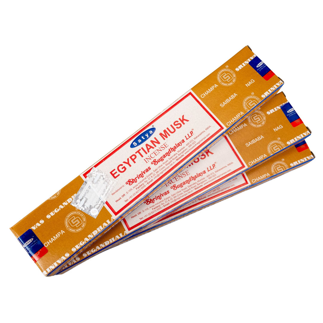 Three packs of Egyptian Musk incense sticks on a white background - Up N Smoke