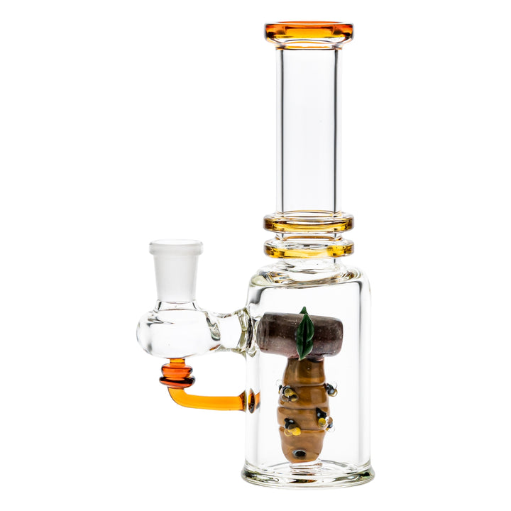Empire Glassworks Bee Hive Mini Rig on a white background left facing angle - Up N Smoke