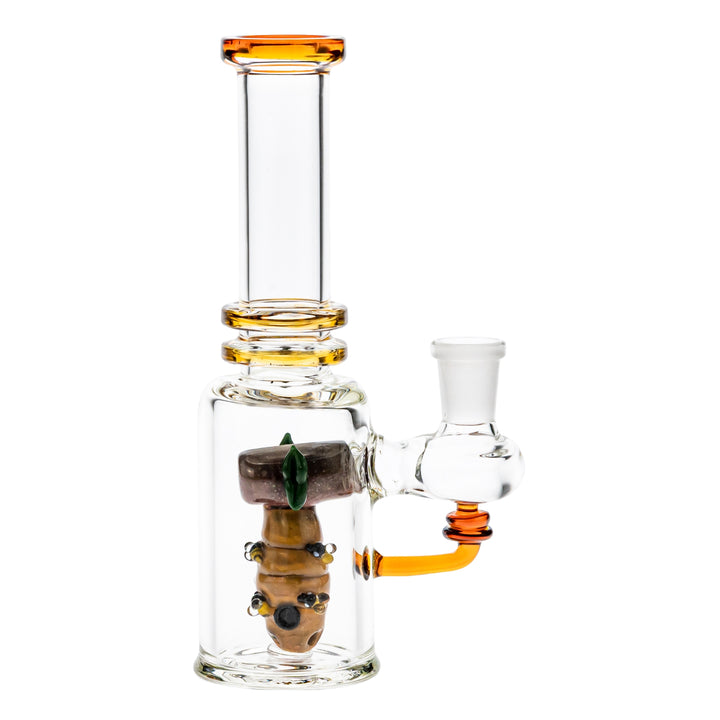 Empire Glassworks Bee Hive Mini Rig on a white background right facing angle - Up N Smoke