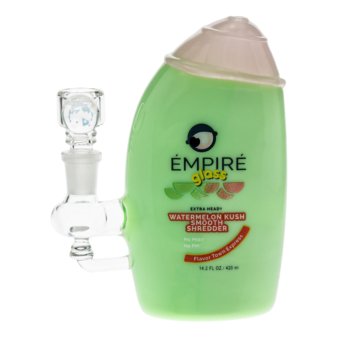 Empire Glasswork Mini Shampoo Rig on a white background left facing - Up N Smoke