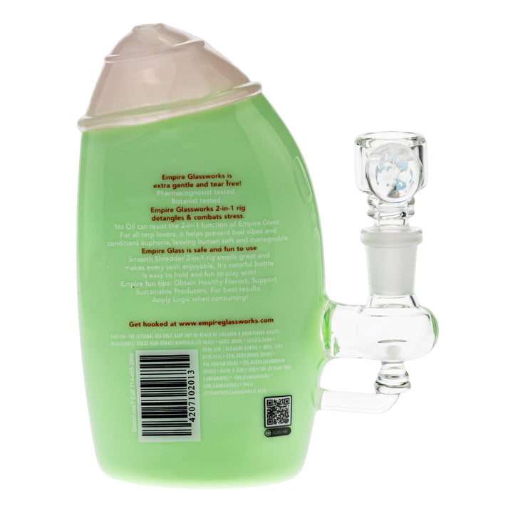 Empire Glasswork Mini Shampoo Rig on a white background right facing - Up N Smoke