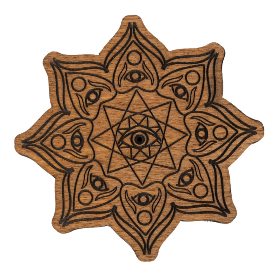 Evil Eye Upright Incense Holder front facing displayed on a white background - Down To Earth