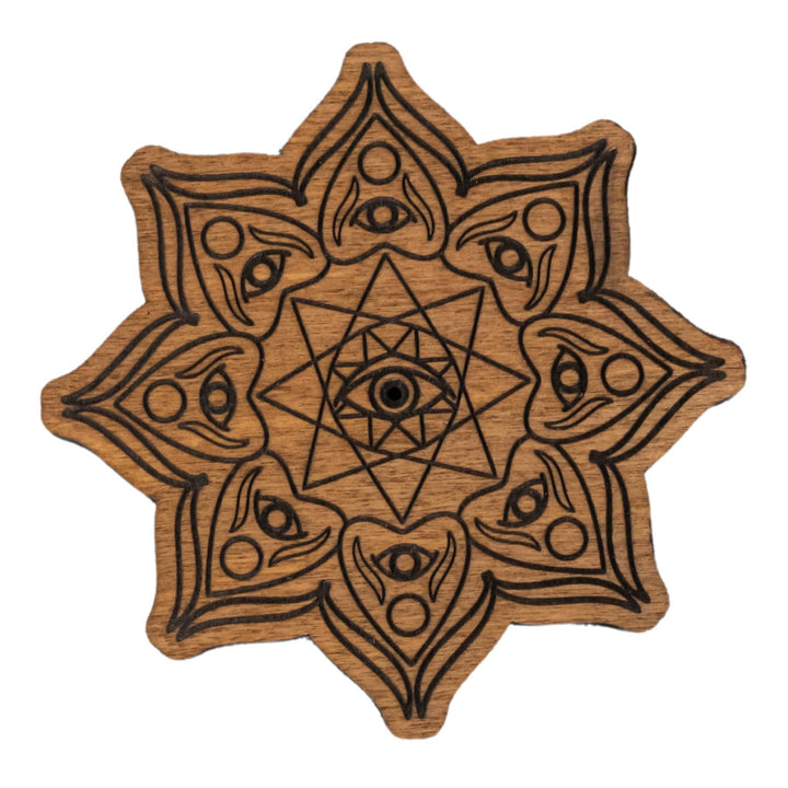 Evil Eye Upright Incense Holder front facing displayed on a white background - Down To Earth