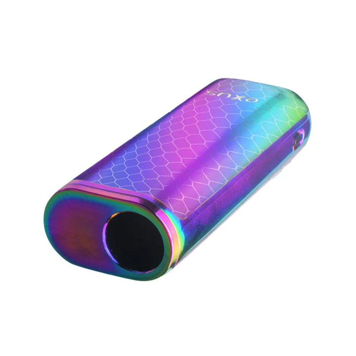 "A colorful Exxus Minovo Cartridge Battery, laid diagonally to showcase where you insert your 510-threaded cart," - Up N Smoke.