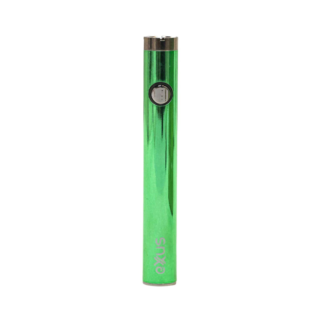 "A Envy green Exxus Plus VV 2.0 510 Cartridge Vaporizer Battery on a white background. This item is used to smoke concentrates," - Up N Smoke.