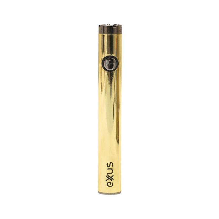"An Exxus Plus VV 2.0 510 Thread Cartridge Battery in the color gold on a white background," - Up N Smoke.