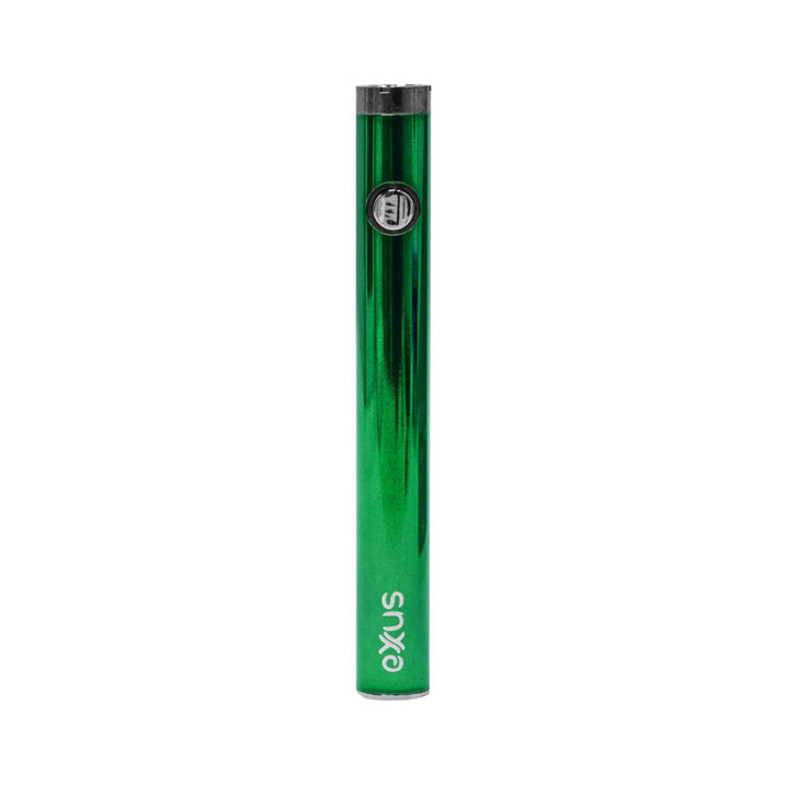 "An Exxus Slim VV 2.0 510 Cart Battery in the color Envy against a white background," - Up N Smoke.