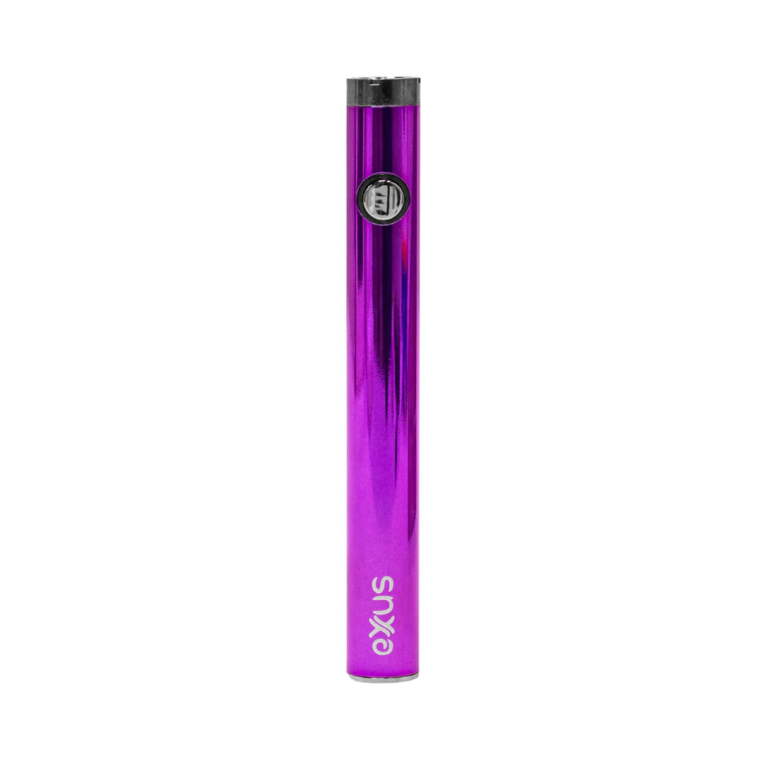 "An Exxus Slim VV2 510 Vaporizer Battery in the color Galaxy against a white background," - Up N Smoke.