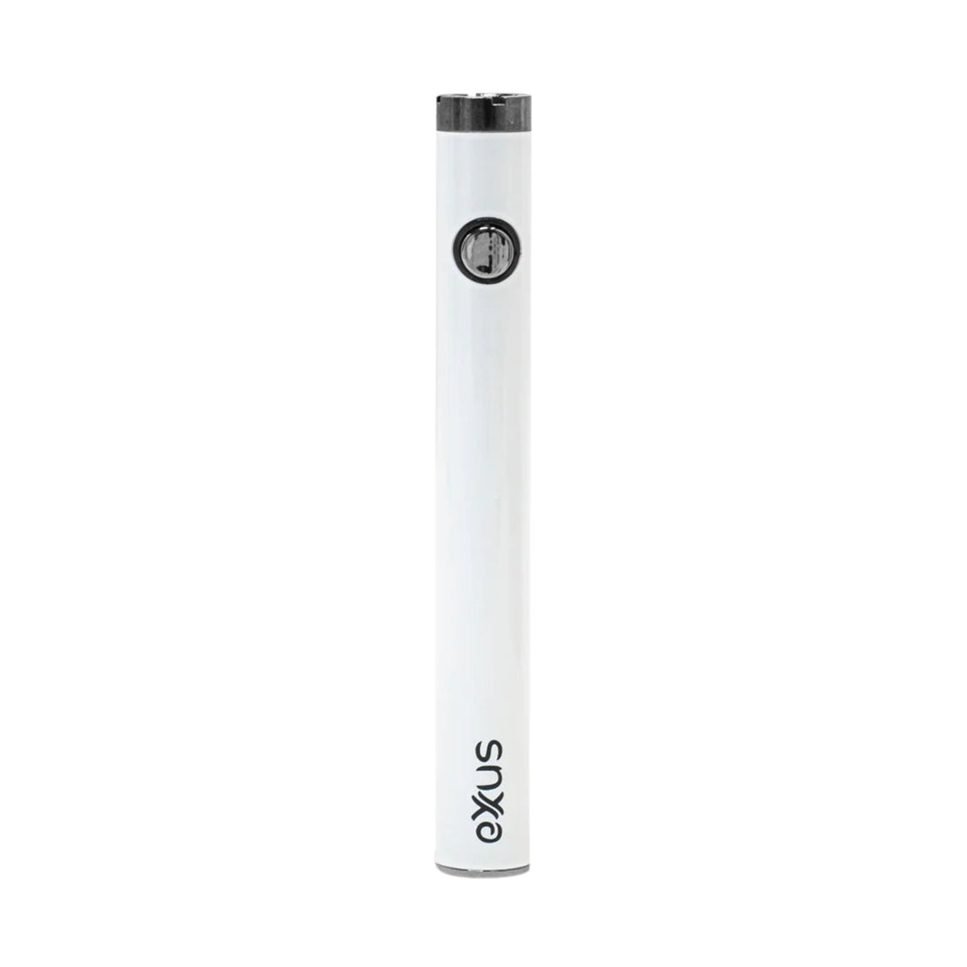 "An Exxus Slim VV2 510 Battery in the color Pearl against a white background. The product has the lowercase Exxus logo near the bottom," - Up N Smoke. 