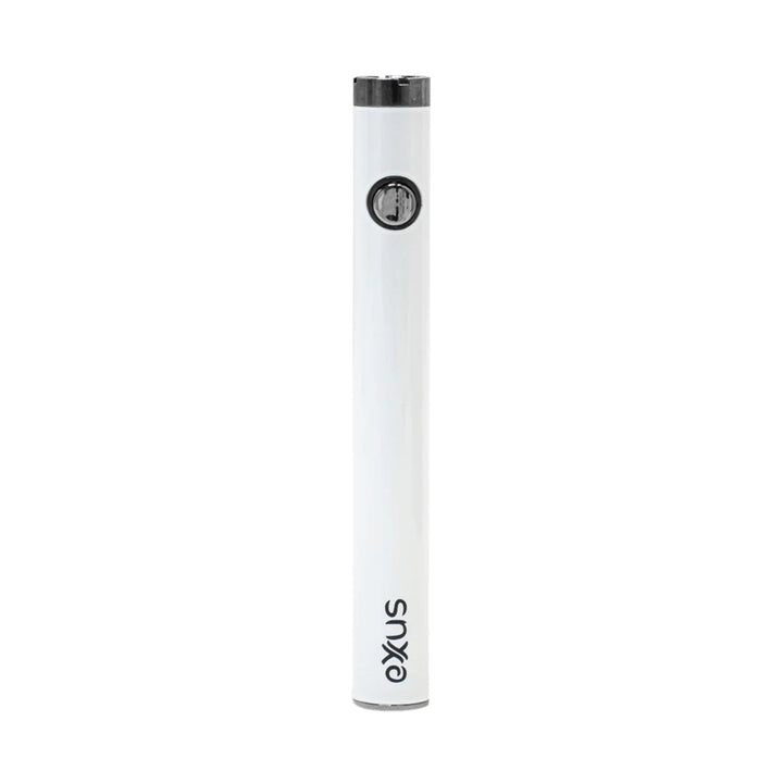 "An Exxus Slim VV2 510 Battery in the color Pearl against a white background. The product has the lowercase Exxus logo near the bottom," - Up N Smoke. 