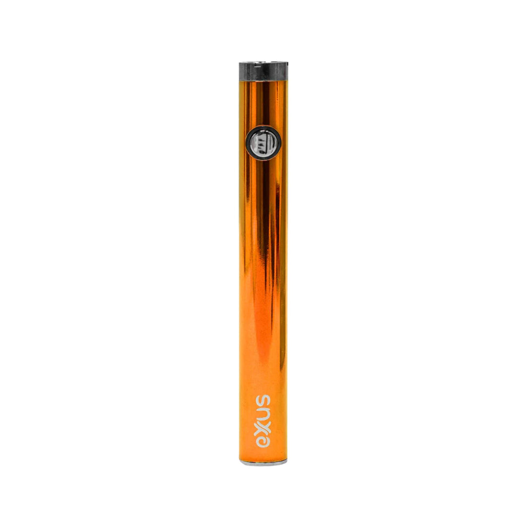"An Exxus Slim VV2 510 Battery in the color Sunset against a white background. Near the bottom of the cartridge battery is the lowercase Exxus logo," - Up N Smoke.