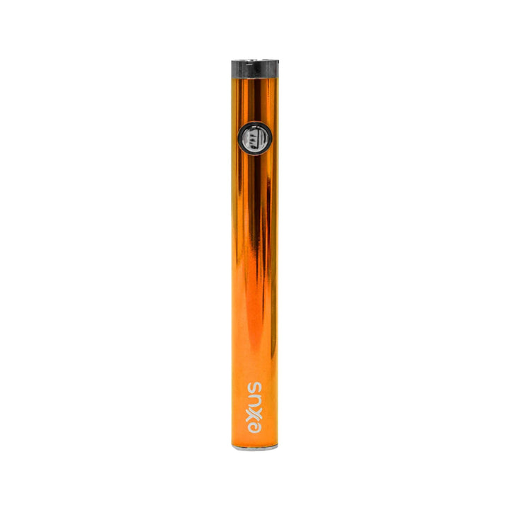"An Exxus Slim VV2 510 Battery in the color Sunset against a white background. Near the bottom of the cartridge battery is the lowercase Exxus logo," - Up N Smoke.