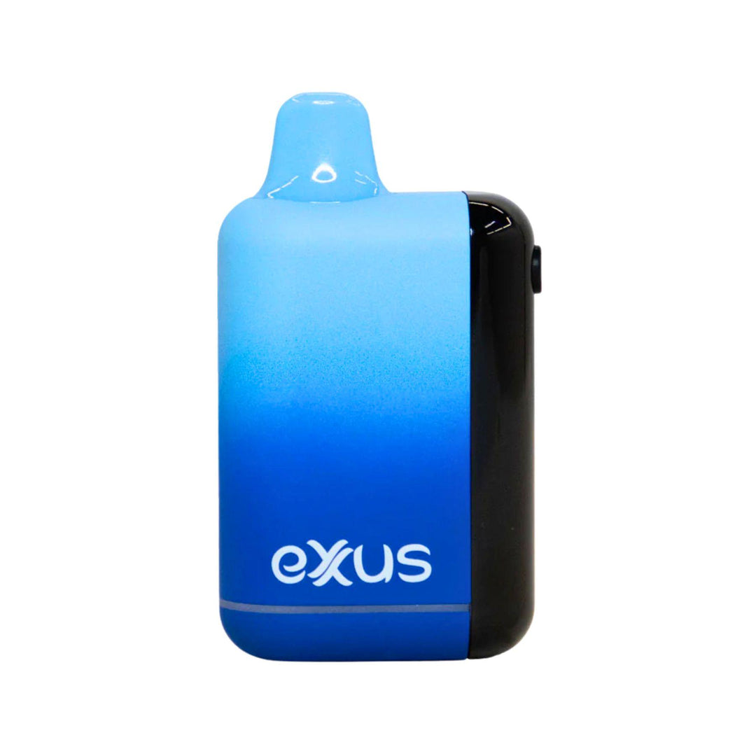 "A glacier blue Exxus Snap DLX Vaporizer Battery against a white background," - Up N Smoke.