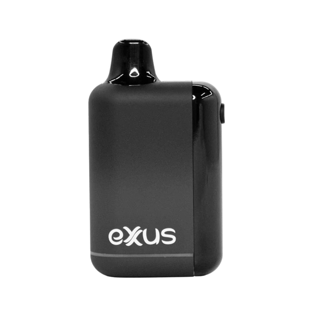 "A black Exxus Snap DLX 3.5 Gram Cartridge Vaporizer. This device has four voltage settings and features a 10-second preheat option," - Up N Smoke.