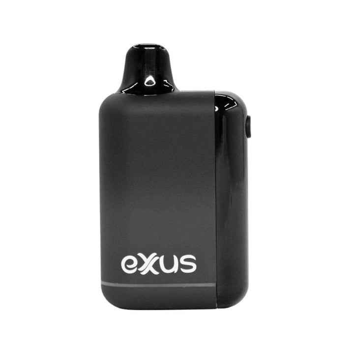 "A black Exxus Snap DLX 3.5 Gram Cartridge Vaporizer. This device has four voltage settings and features a 10-second preheat option," - Up N Smoke.