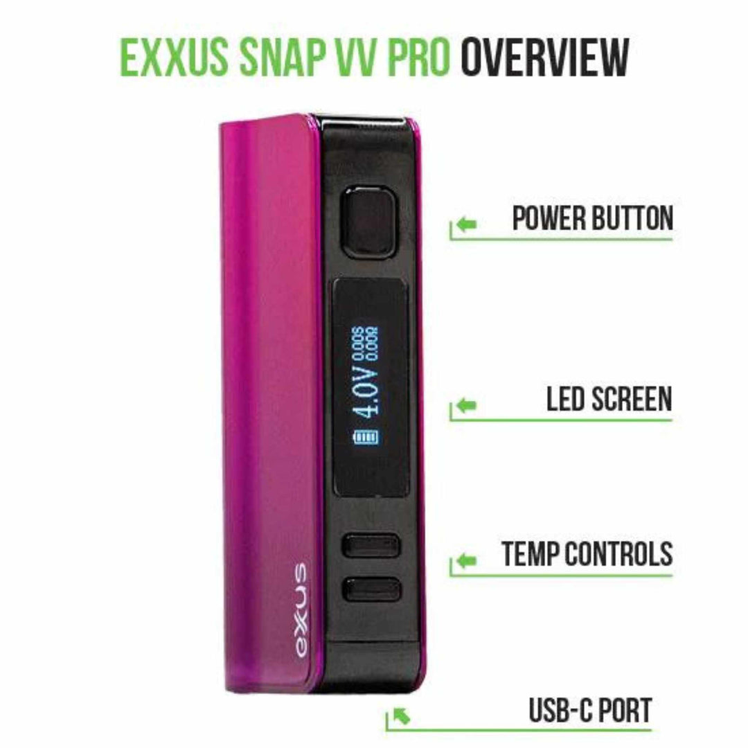 Exxus Snap VV Pro Cartridge Vaporizer Up N Smoke Exxus Snap VV Pro Cartridge Vaporizer Up N Smoke