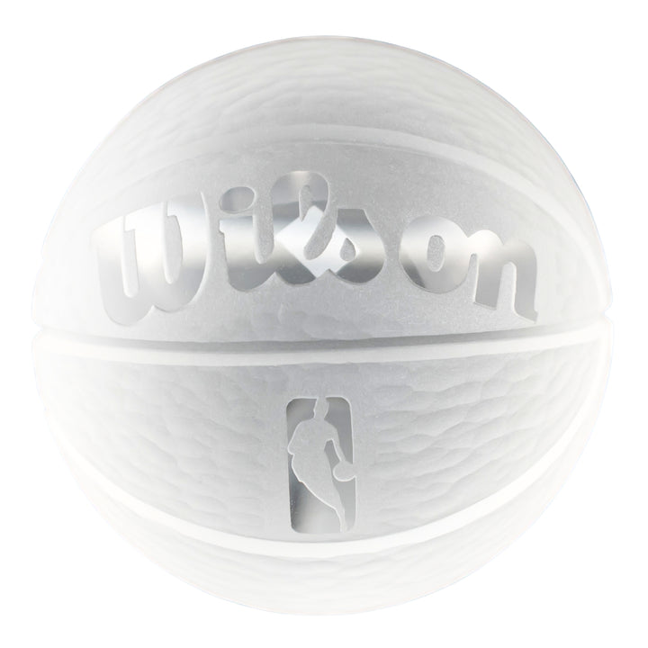 Clear Glass Basketball front showcasing Wilson logo on a white background - Up N Smoke