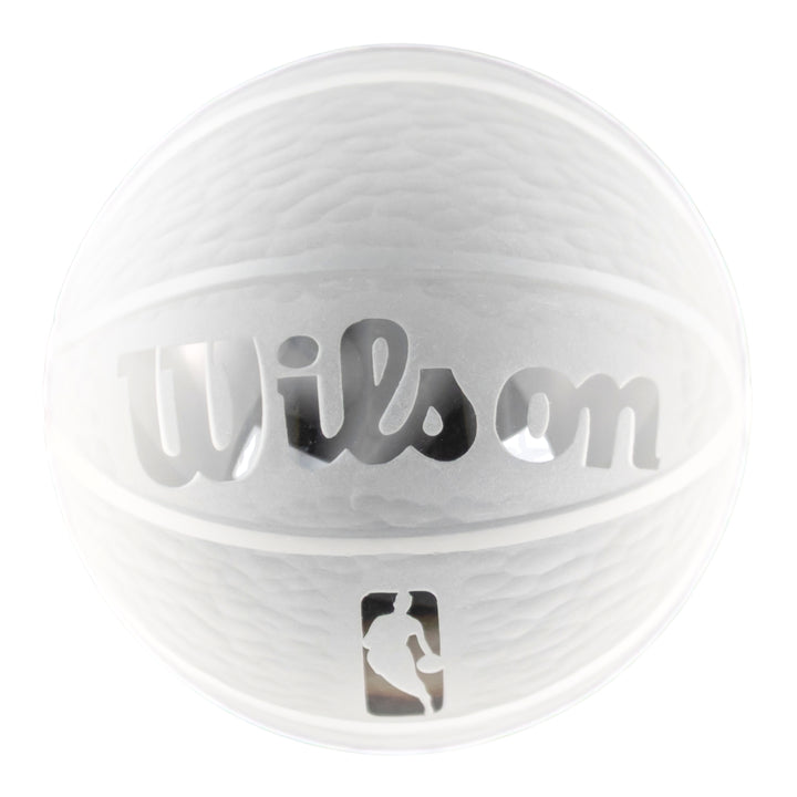 Clear Glass Basketball slight front showcasing Wilson logo on a white background - Up N Smoke