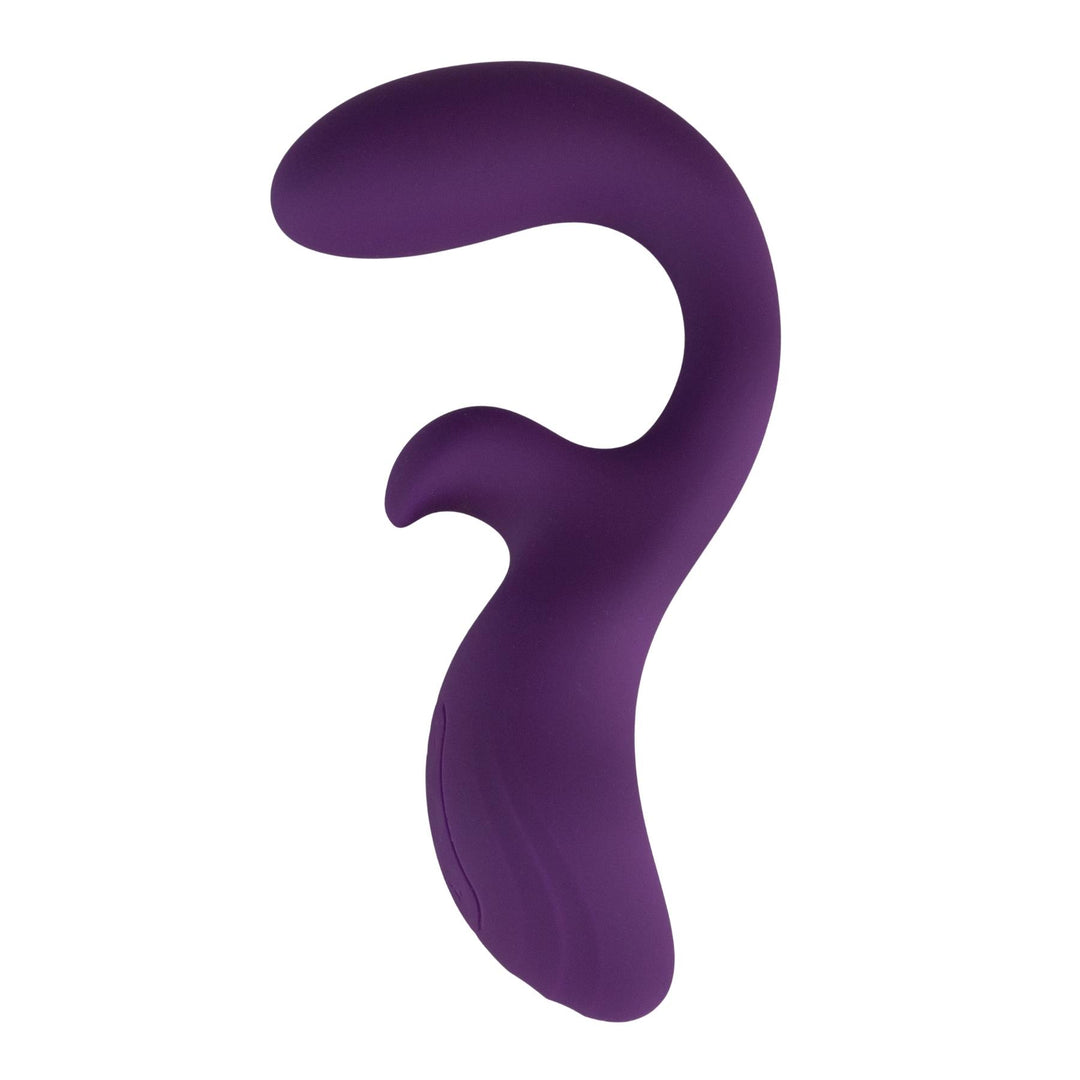 Flexible Dual Stimulation Rabbit Vibrator side facing on a white background - Up N Smoke