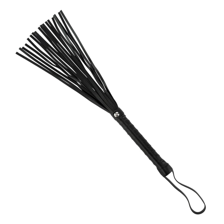 Flogging Leather Whip black color on a white background - Up N Smoke