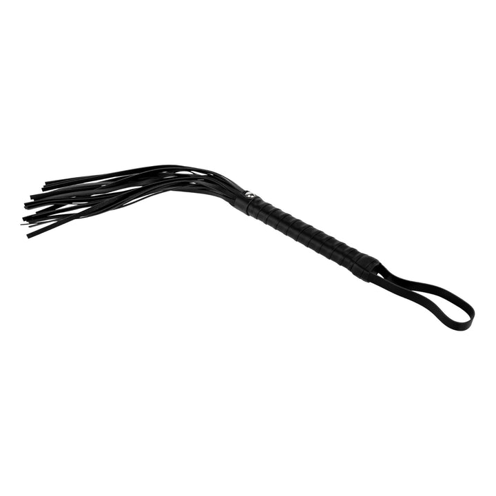 Flogging Leather Whip black color second angle on a white background - Up N Smoke