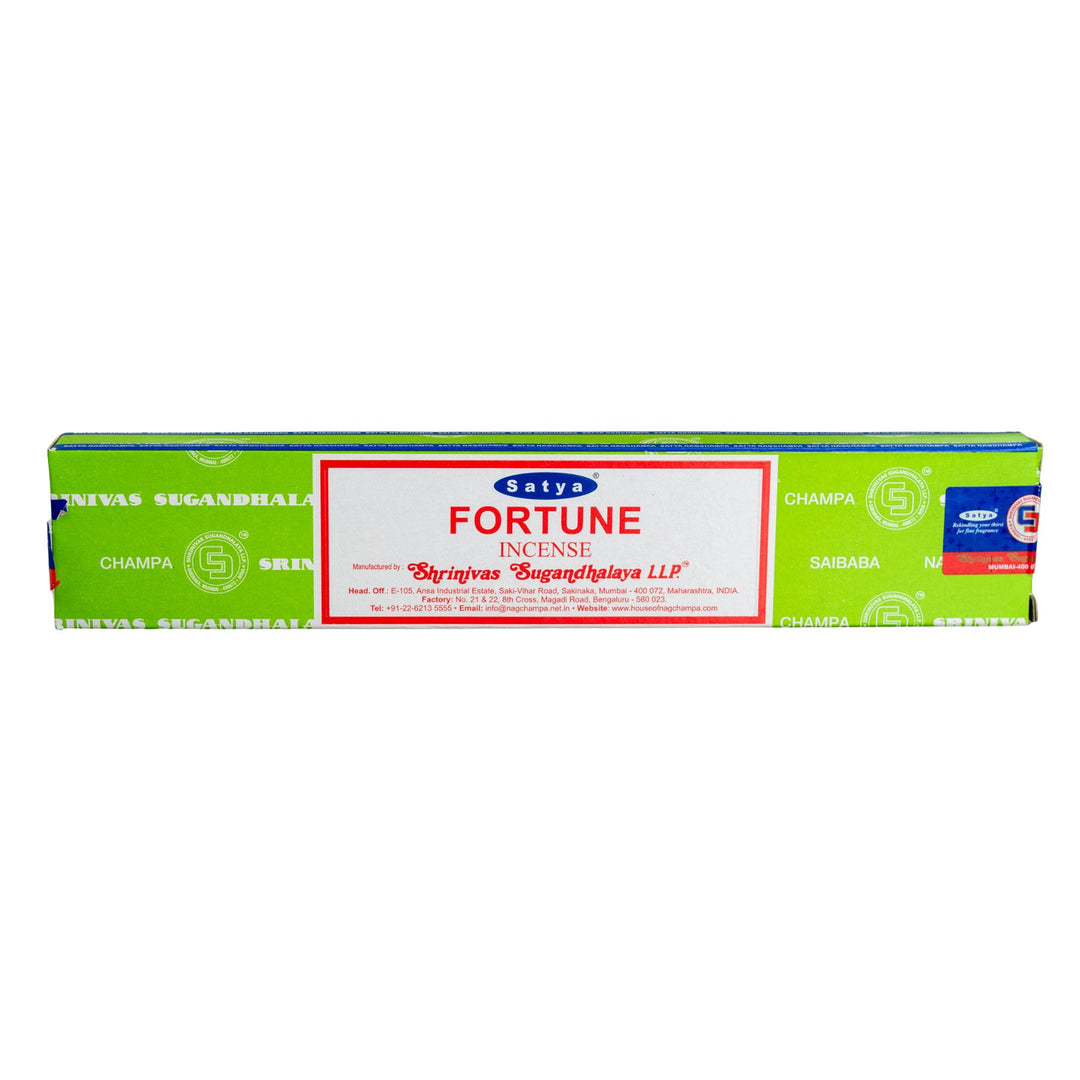 Box of Satya Fortune incense sticks on a white background - Up N Smoke