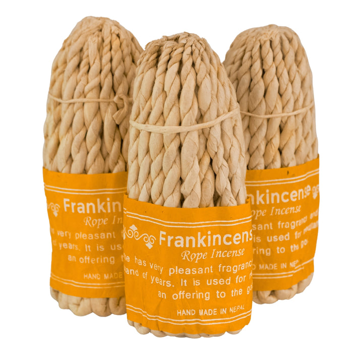 Three Frankincense Rope Incense with White Background - Up N Smoke