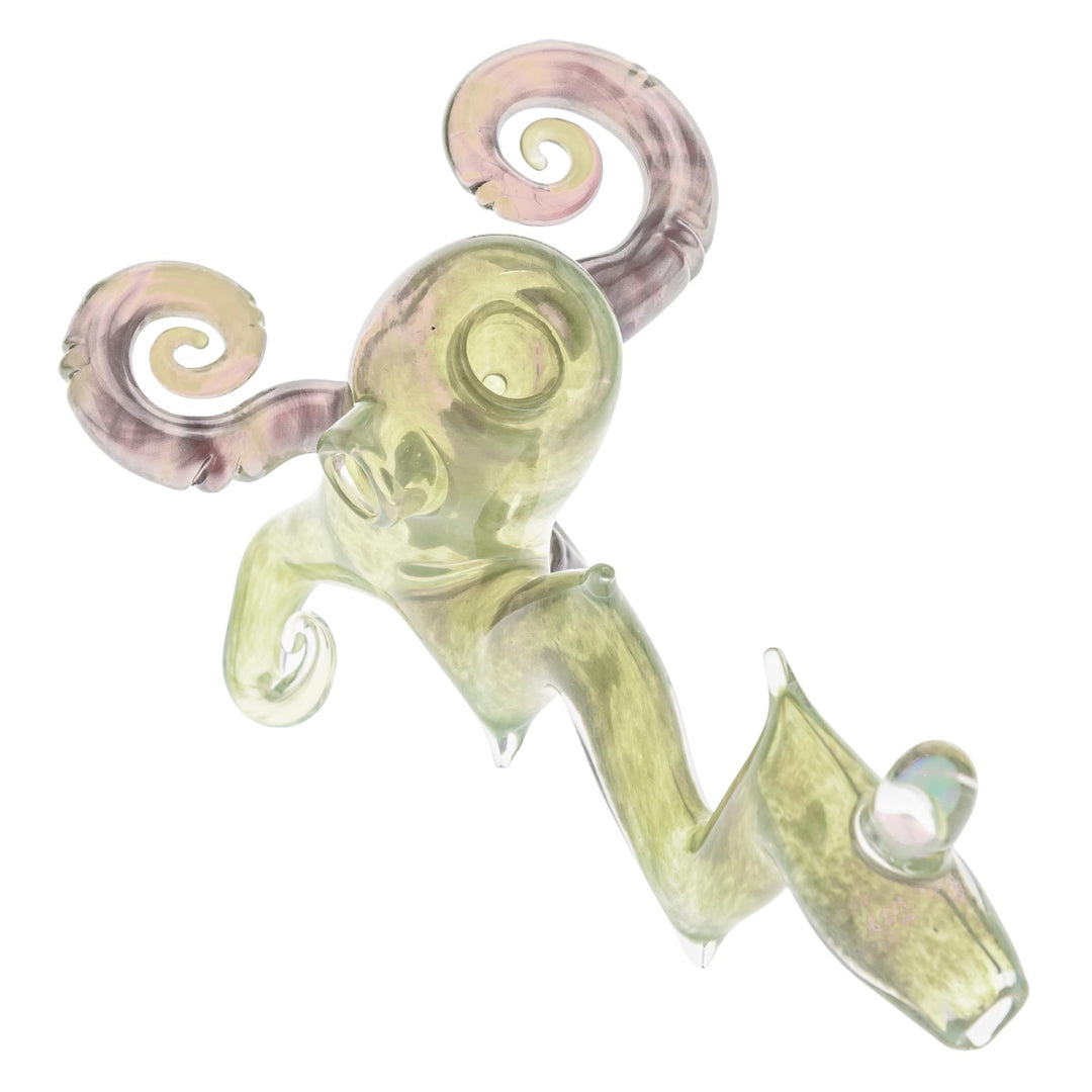 Friendly Fire Fumed Standlock Pipe on a white background, sitting angle - Up N Smoke
