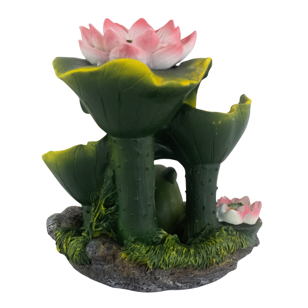 Frog Backflow Incense Burner back facing on a white background - Up N Smoke