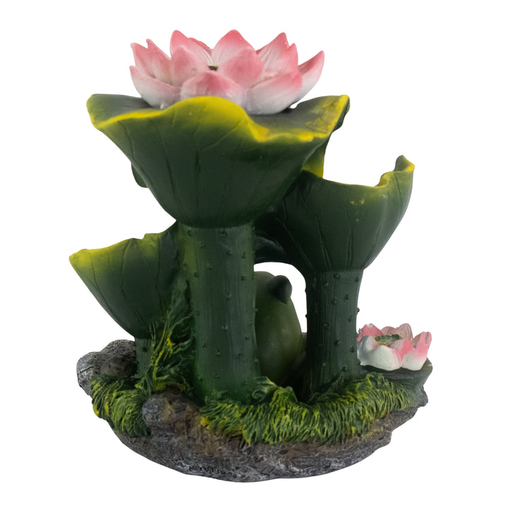 Frog Backflow Incense Burner back facing on a white background - Up N Smoke