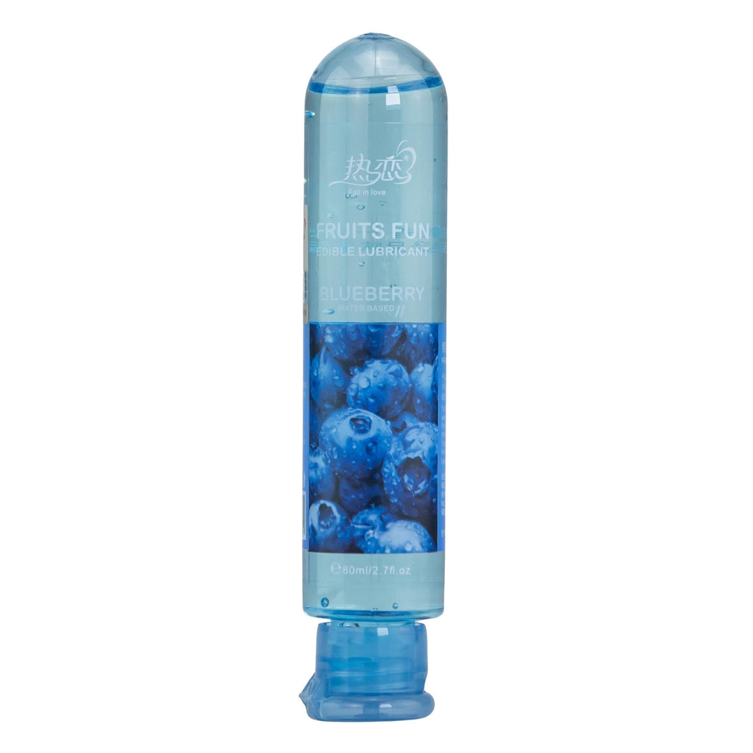 Fruits Fun Edible Lubricant Blueberry Flavor displayed on a white background - Up N Smoke