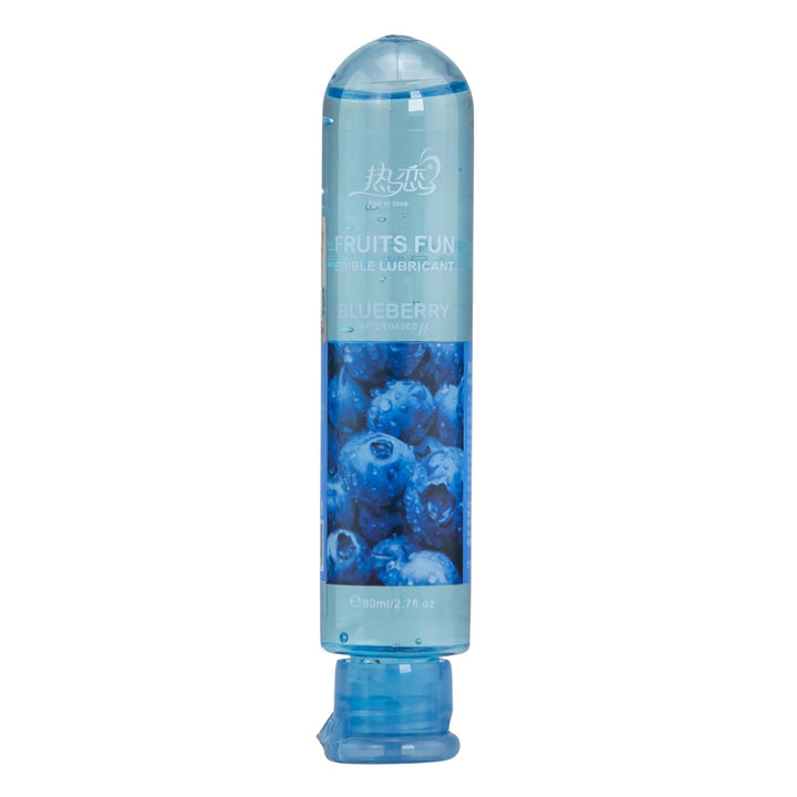 Fruits Fun Edible Lubricant Blueberry Flavor displayed on a white background - Up N Smoke
