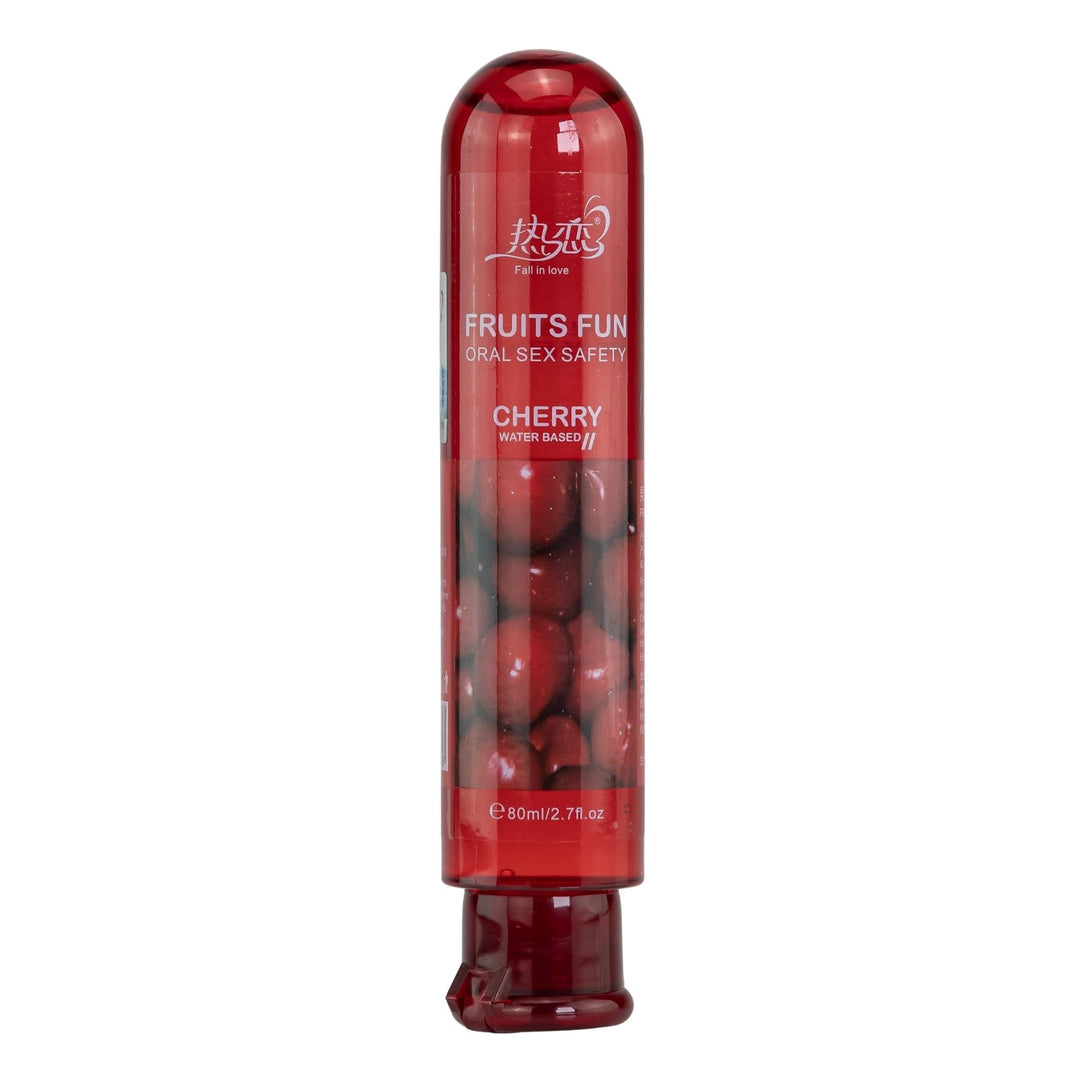 Fruits Fun Edible Lubricant Cherry Flavor displayed on a white background - Up N Smoke
