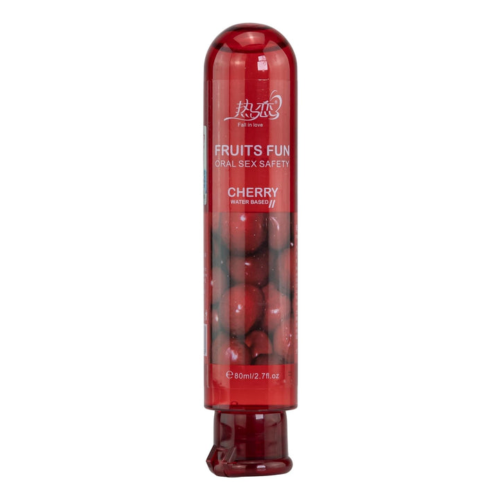 Fruits Fun Edible Lubricant Cherry Flavor displayed on a white background - Up N Smoke