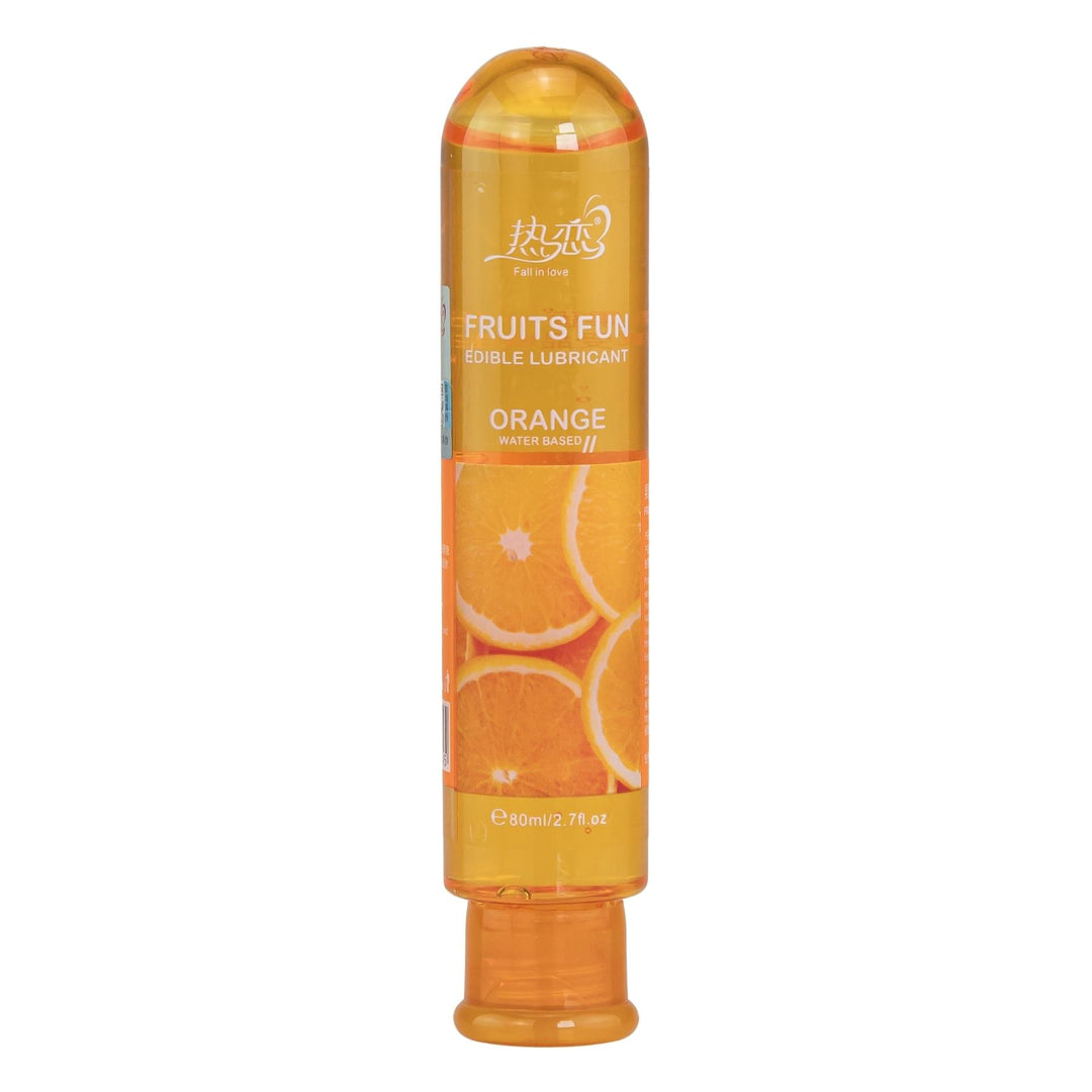 Fruits Fun Edible Lubricant Orange Flavor displayed on a white background - Up N Smoke