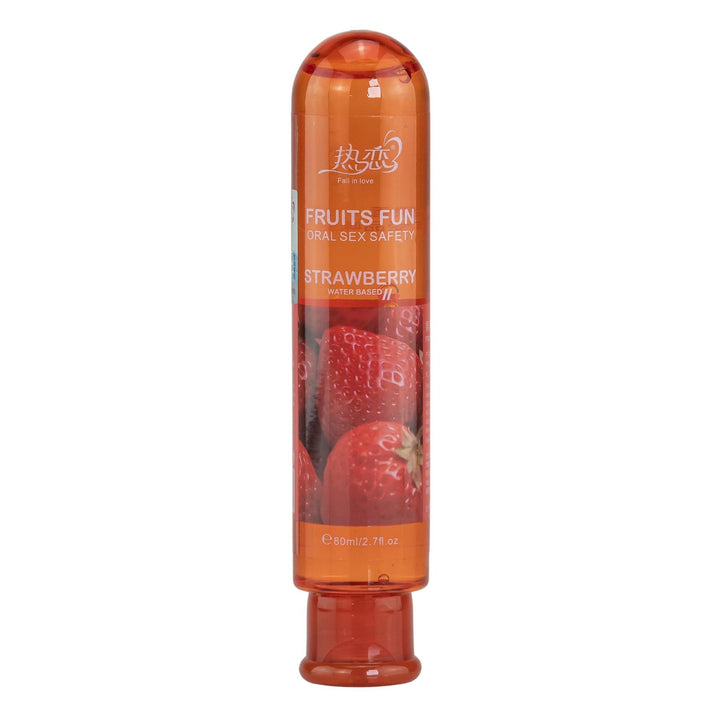 Fruits Fun Edible Lubricant Strawberry Flavor displayed on a white background - Up N Smoke