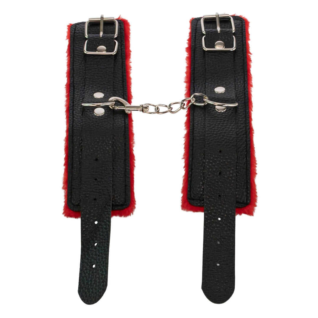 Fuzzy Handcuffs on a white background showcasing length - Up N Smoke