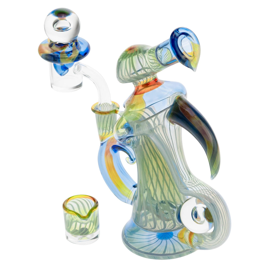 GK Recycler Kit right facing angle with accessories on a white background - Up N Smoke
