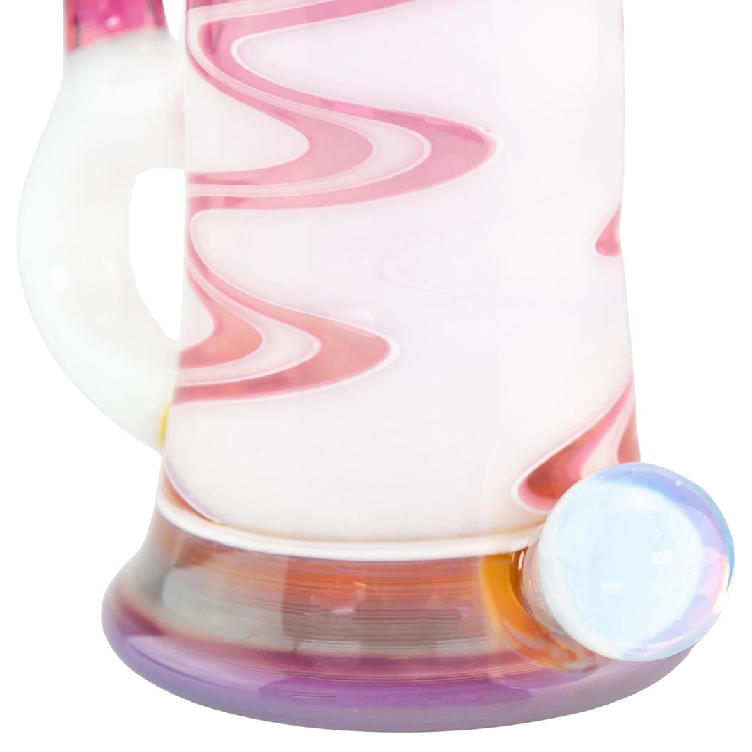 GK Wig Wag Bubbler glass bead close-up angle on a white background - Up N Smoke