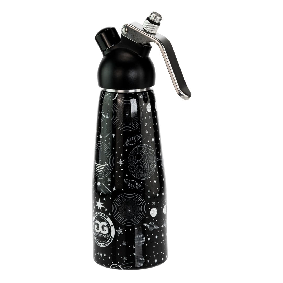 Galaxy Gas Whipped Cream Dispenser one pint black color on a white background - Up N Smoke