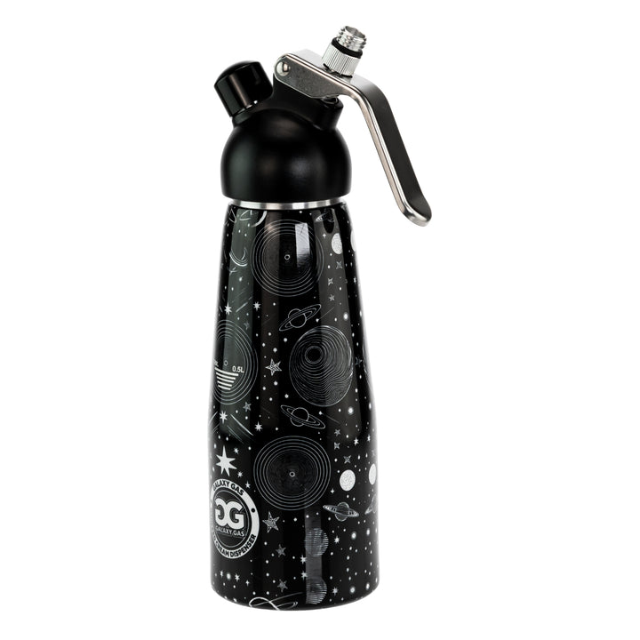 Galaxy Gas Whipped Cream Dispenser one pint black color on a white background - Up N Smoke