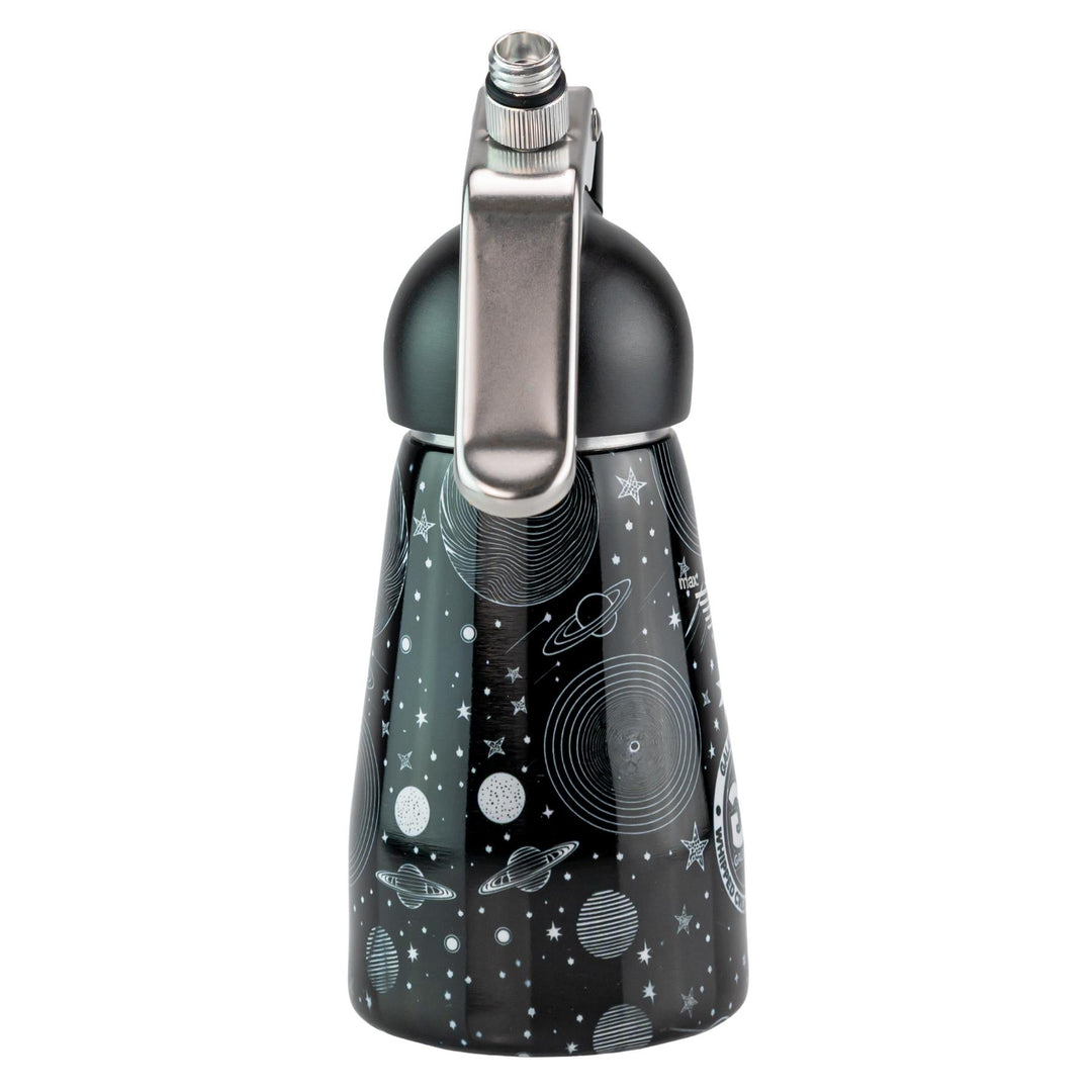 Galaxy Gas Whipped Cream Dispenser black color front angle on a white background - Up N Smoke