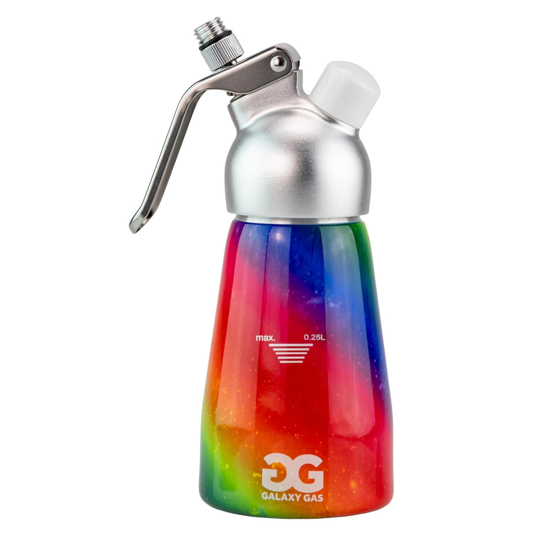 Galaxy Gas Whipped Cream Dispenser rainbow color on a white background - Up N Smoke