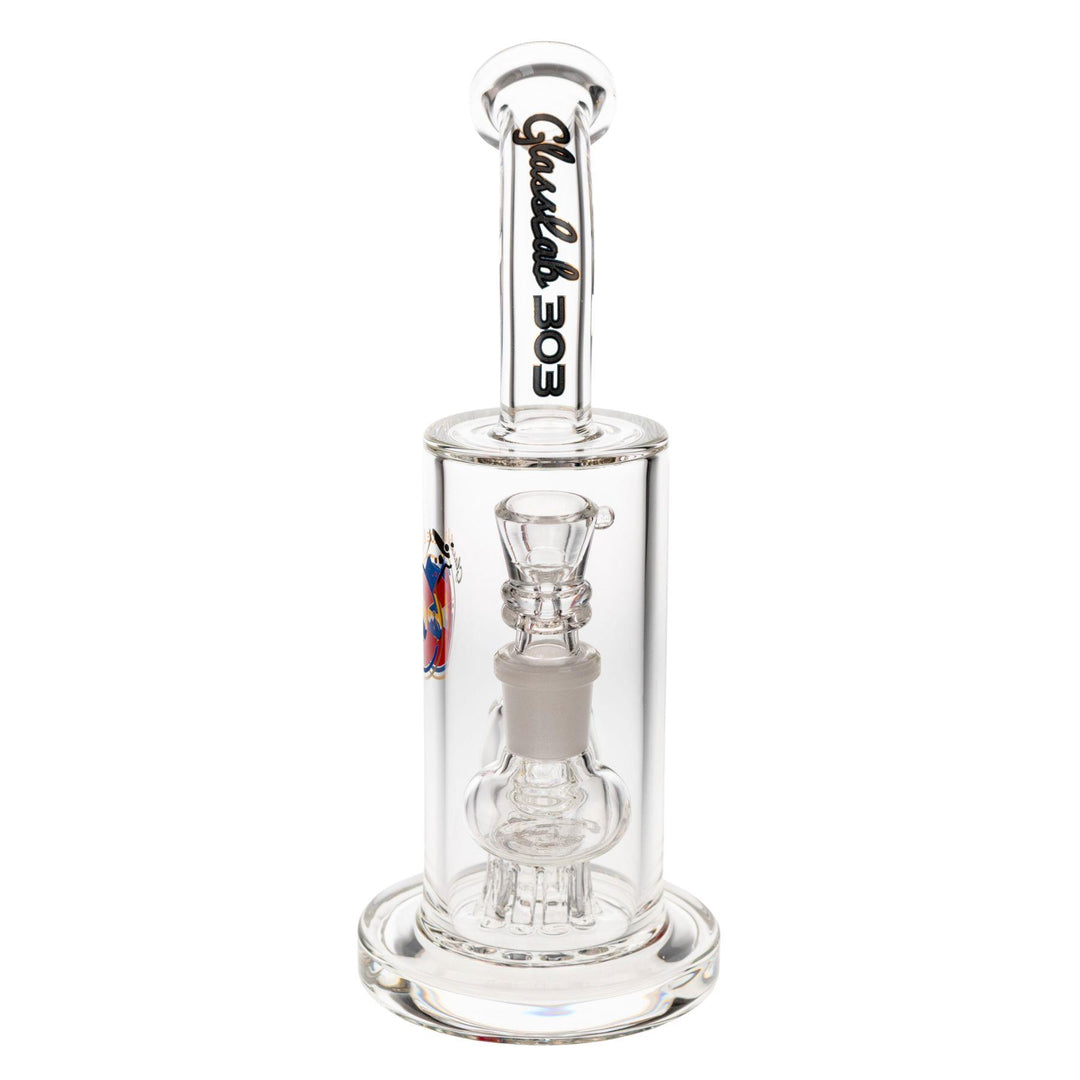 "Front-view of a Glass Lab 303 Original Rig on a white background," - Up N Smoke.