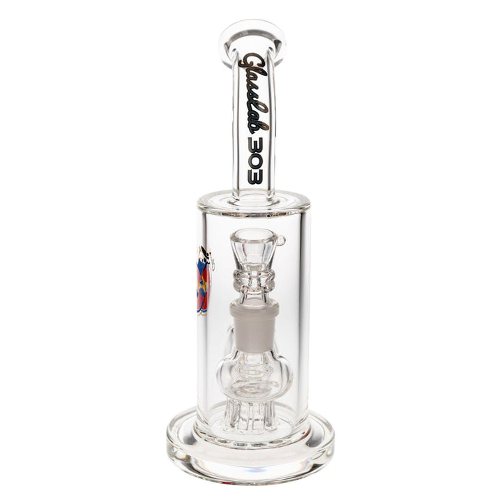 "Front-view of a Glass Lab 303 Original Rig on a white background," - Up N Smoke.