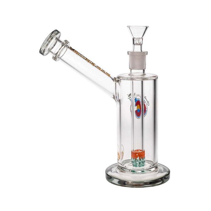 "Right-side of a Smoky Glass Lab 303 Skinny 51 Water Pipe on a white background," - Up N Smoke.