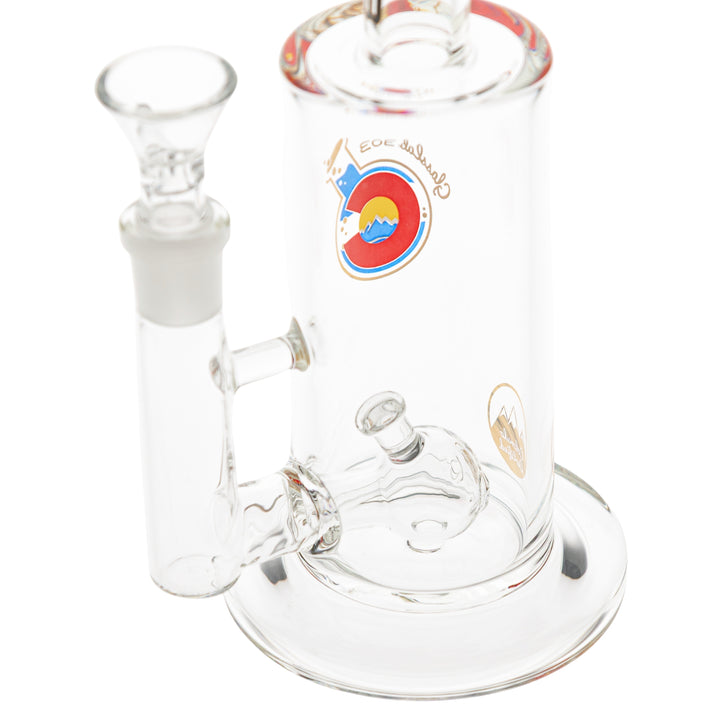 Glasslab 303 Economy Rig 3D Logo Perc close-up on a white background - Up N Smoke