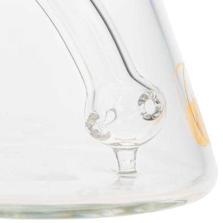 Clear glass water pipe with GL303 logo on a white background - Up N Smoke